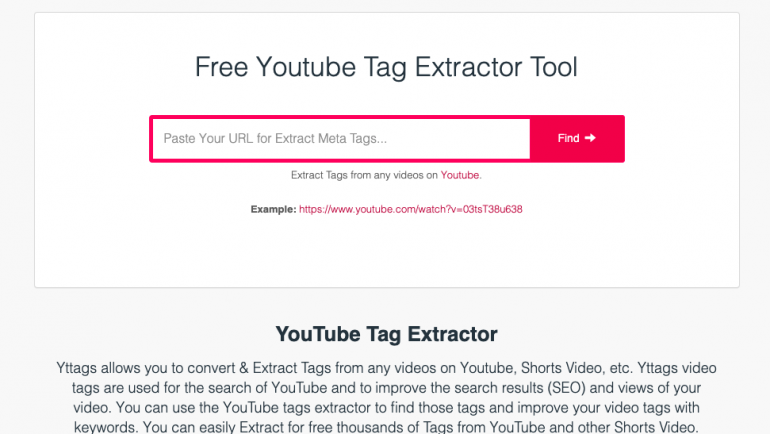 youtube tag extractor