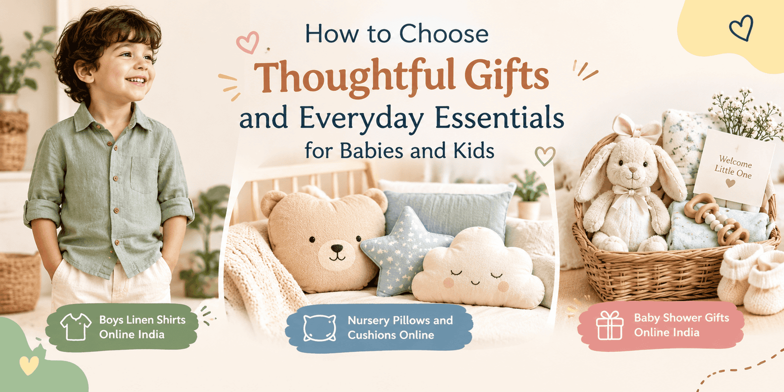 How to Choose Boys’ Linen Shirts, Nursery Cushions and Baby Shower Gifts